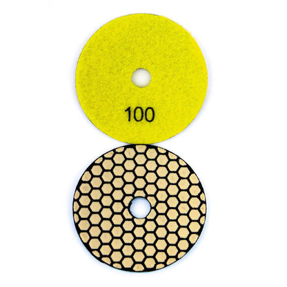 Dell-tools Diamant Polierscheiben Set Trocken HEX + Aufnahmeteller M14-Klett 100mm